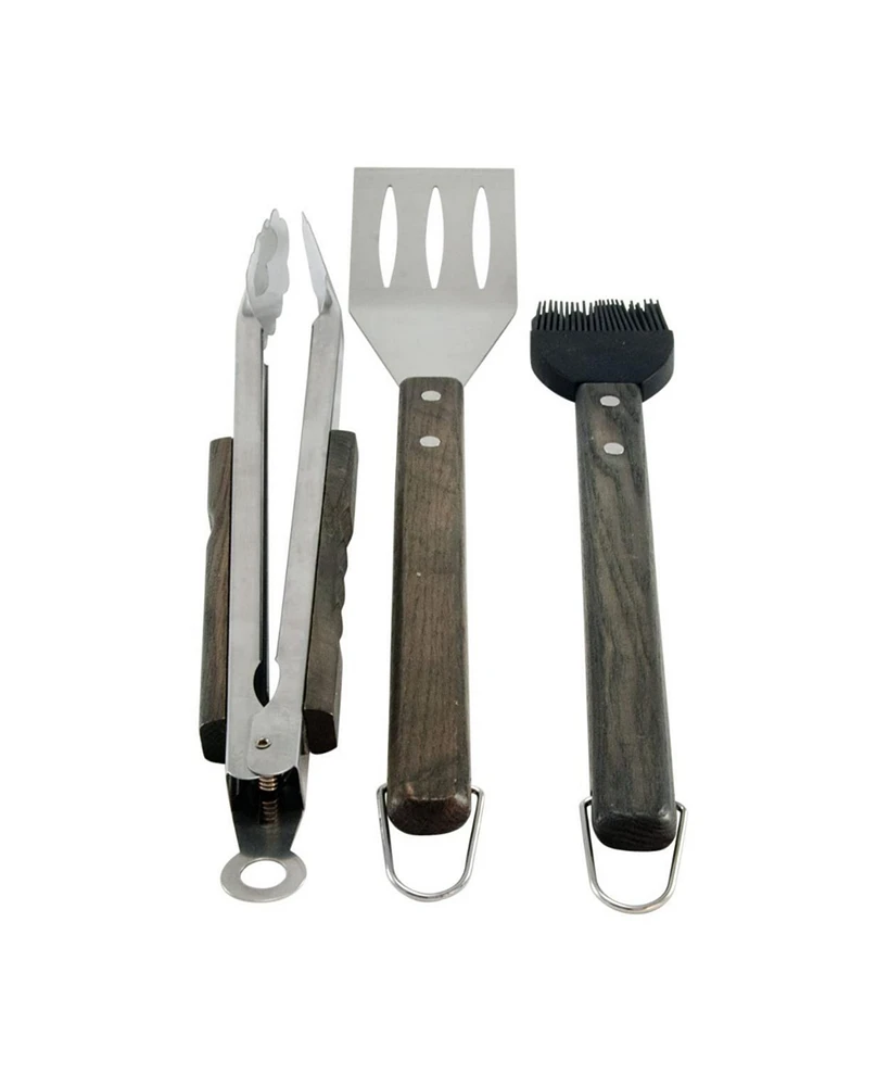 Charcoal Companion CC1000 Oval Pro Chef Espresso 3-Piece Bbq Tool Set