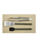 Charcoal Companion CC1000 Oval Pro Chef Espresso 3-Piece Bbq Tool Set