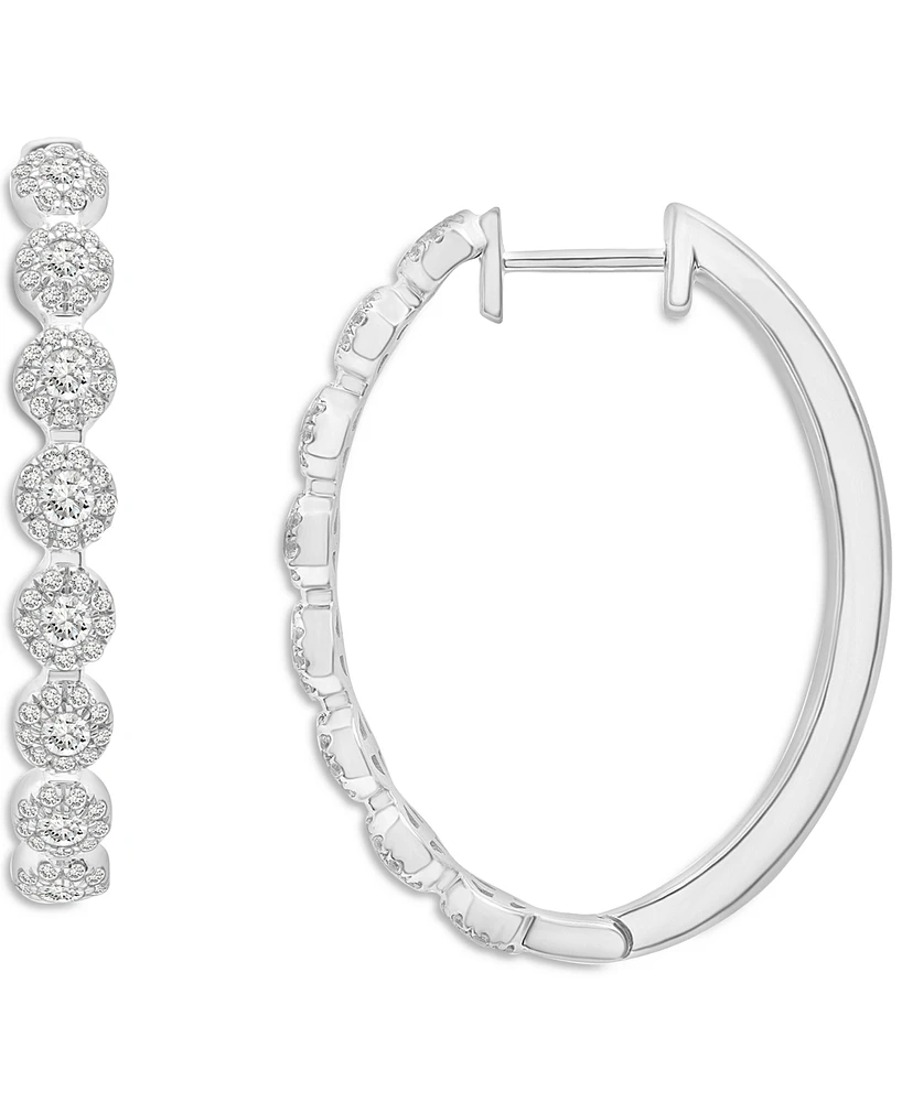 Wrapped in Love Diamond Hoop Earrings (1 ct. t.w.) in 14k White Gold, Created for Macy's