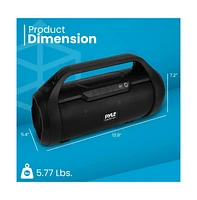 Pyle Portable Bluetooth BoomBox Speaker With Built-in Rgb Lights & Fm Radio, 500 Watt