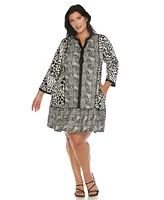 White Mark Plus Leopard Print Shift Dress