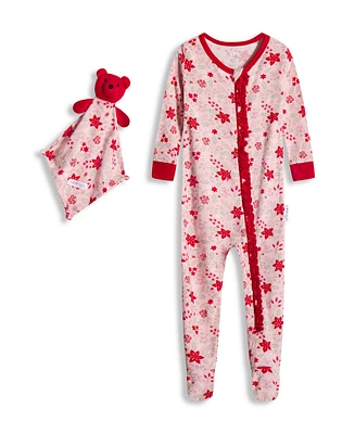 Max & Olivia Baby Girls Snug Fit Coverall 2-Piece Pajama Set