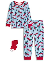 Max & Olivia Baby and Toddler Boys Snug Fit 3-Piece Pajama Set