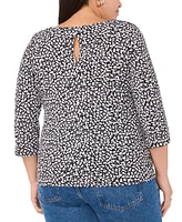 Vince Camuto Plus 3/4-Sleeve V-Neck Top