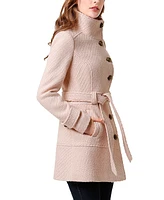 Kimi + Kai Women's Belted Boucle Wool Trench Coat