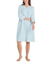 Miss Elaine Women's Embroidered Waffle-Knit Grip Robe