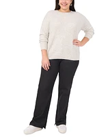 Vince Camuto Plus Lurex-Tipped Crewneck Sweater