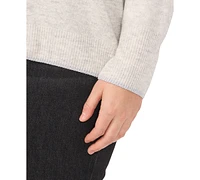Vince Camuto Plus Lurex-Tipped Crewneck Sweater