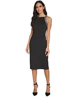 Calvin Klein Women's Embellished Scuba Sheath Dress