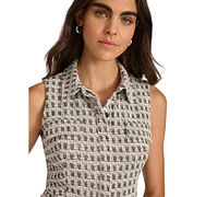 Calvin Klein Women's Tweed Button-Front Jacket Dress