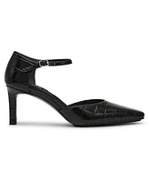 Anne Klein Women's Rosalind Croco Print Ankle Strap Dress Pumps