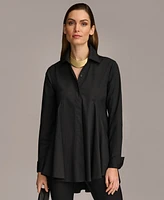 Donna Karan Women's A-Line Button Down Poplin Tunic