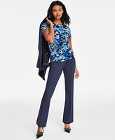 Bar Iii Women's Floral-Print Mesh Short-Sleeve T-Shirt, Exclusively at Macy's