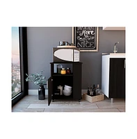 Depot E-shop Munich Lower Microwave Pantry Single Door Cabinet, Three Lateral Shelves, Two Interior Shelves