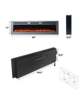 Mondawe -Inch Stainless Steel Electric Fireplace