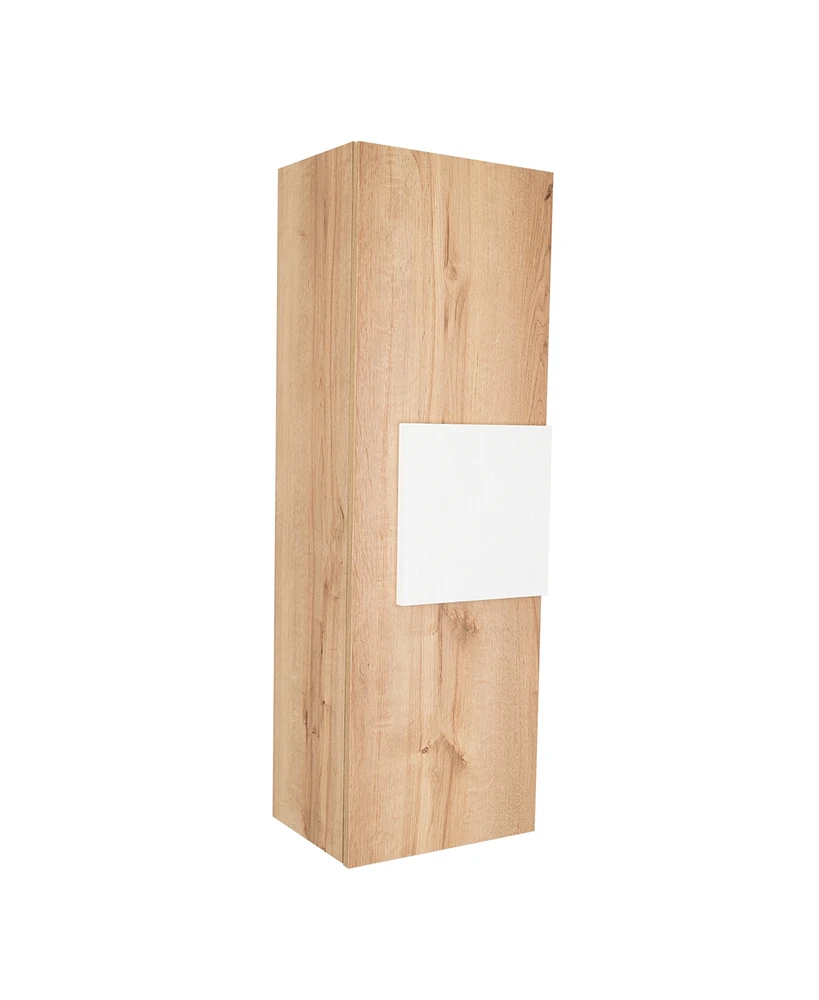 Depot E-Shop Magna Medicine Single Door Cabinet, Three Shelves, Light Oak / White - Multi