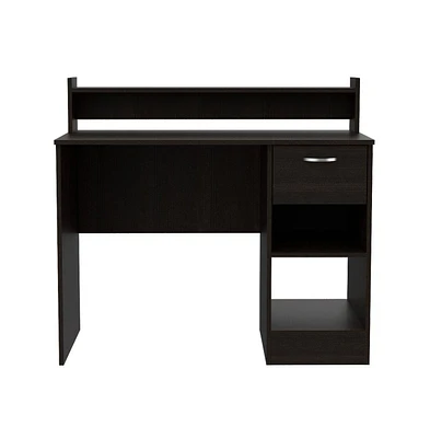 Depot E-Shop Vera Computer Desk with Top Open Shelf, 1-Drawer and 2-Storage Shelves