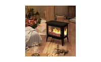 Slickblue 24-Inch Electric Fireplace Stove: Freestanding Heater with Realistic Flame & Adjustable Temperature - Black