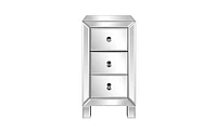 Slickblue Modern Mirrored Nightstand with 3 Drawers for Contemporary Bedrooms