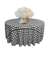 Slickblue 108-Inch Round Polyester Gingham Checkered Tablecloth