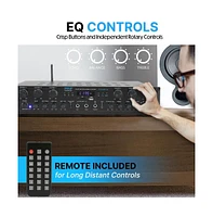 Pyle Bluetooth Home Audio Source Amplifier With Fm Radio, MP3/Usb/Sd/Aux Playback, 6-Channel, 600 Watt