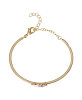 Hello Kitty Sanrio Gold-Tone Enamel Bangle Bracelet with Pink Bow Charm