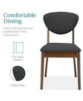 Best Choice Products 5-Piece Compact Wooden Mid-Century Modern Dining Set w/ 4 Chairs, Padded Seat & Back