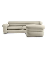 Intex Inflatable Corner Living Room Air Mattress Sectional Sofa Couch, Beige