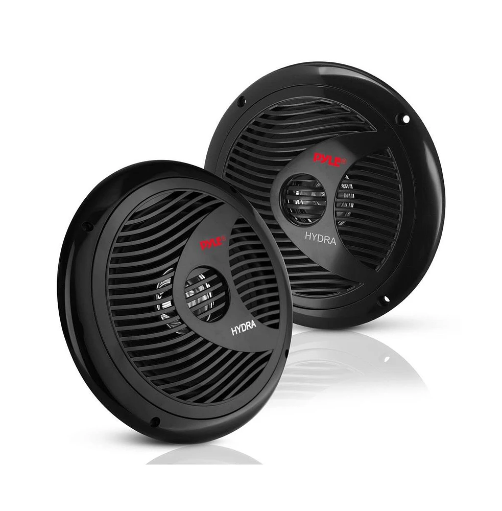 Pyle 6.5" Waterproof Marine Speakers, Full Range, 150 Watt, Black