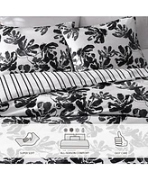 City Scene Soho Floral Microfiber Black 3 Piece Duvet Cover Set-King