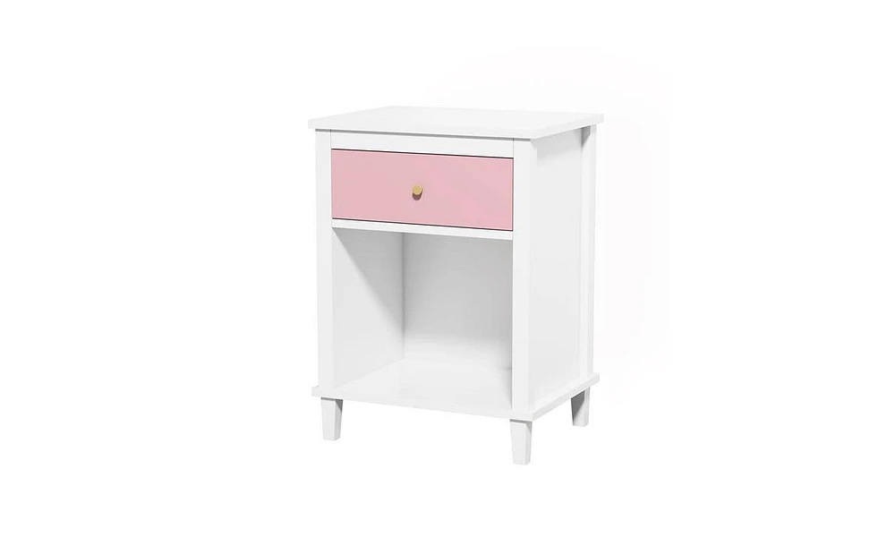 Slickblue Wooden Nightstand with 1 Drawer and 1 Shelf for Kids and Adults