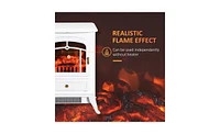 Slickblue 750W / 1500W 22-Inch Electric Fireplace: Adjustable Heat Settings with Realistic Flame