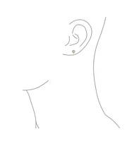 Bling Jewelry Tiny Cubic Zirconia Real Yellow 14K Gold Heart Stud Earrings