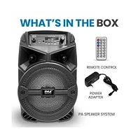Pyle 6.5” Bluetooth Portable Pa Speaker With Rechargeable Battery, Party Lights & Fm Radio, 240 Watt