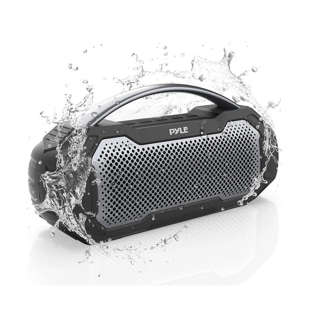 Pyle Portable Wireless Bluetooth Streaming Speaker With Tws Function & Microphone, Black