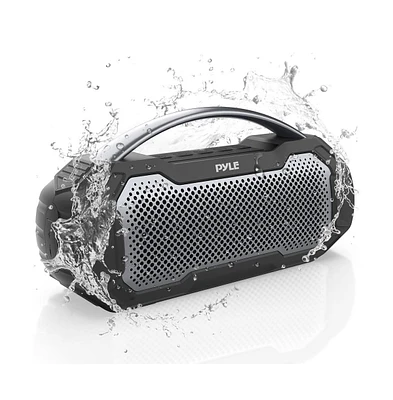 Pyle Portable Wireless Bluetooth Streaming Speaker With Tws Function & Microphone, Black