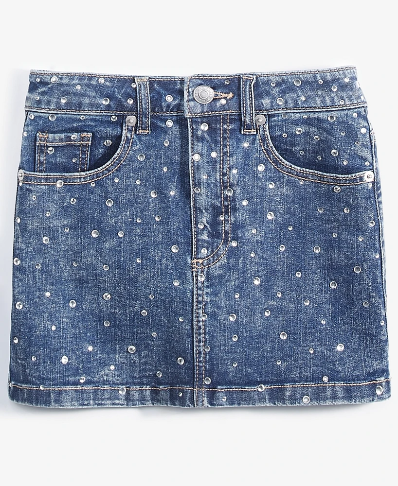 With Jules Big Girls Rhinestone Denim Skirt