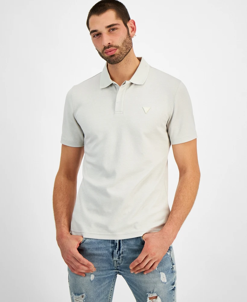 Guess Men's Short Sleeve Small Triangle Logo Polo Shirt