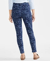 Style & Co Petite Printed Mid-Rise Curvy Skinny Jeans, Created for Macy's