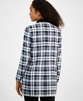 Kasper Women's Open-Front Plaid Topper Jacket