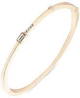 Emily in Paris Gold-Tone Pave & Baguette Cubic Zirconia Thin Bangle Bracelet