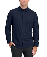 Alfani Men's Alfatech Yarn-Dyed Long Sleeve Performance Shirt, Created for Macy's