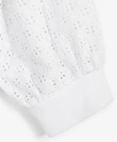 On 34th Women's Eyelet Puff Sleeve Henley Top, Created for Macy's