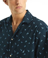 Nautica Men's Crafted Printed Camp Sleep Pajama Shirt