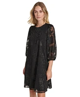 Calvin Klein Women's Chiffon 3/4-Sleeve Shift Dress