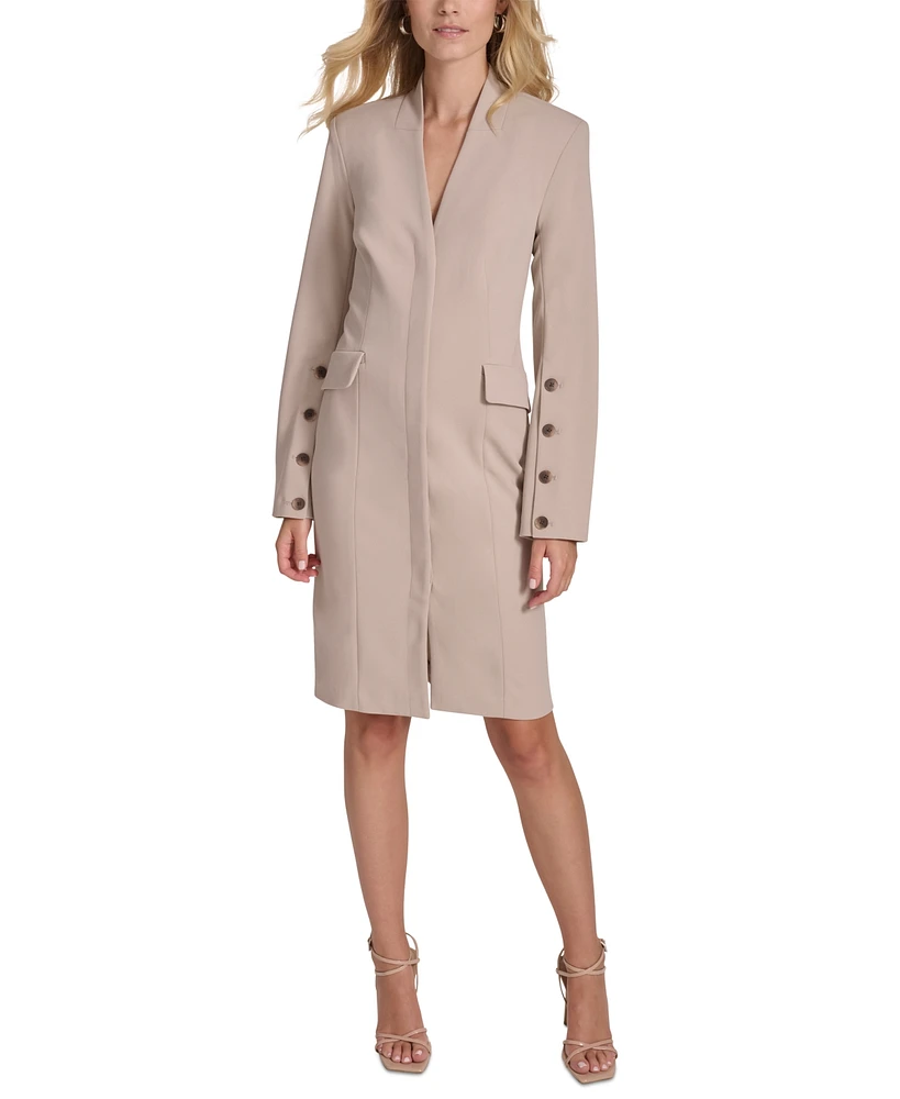 Calvin Klein Women's Scuba-Crepe Long-Sleeve Jacket Dress