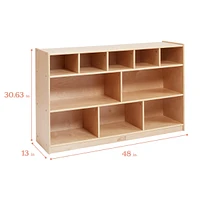 ECR4Kids 5+5 Mobile Storage and Tray Cabinet, Natural