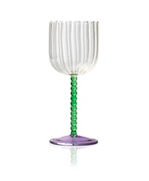 Qualia Glass Mardi Gras All Purpose Wine Glasses, Set of 4