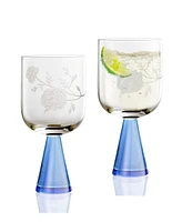 Qualia Glass Peony Goblets, Set of 2