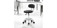 Slickblue Round Shape Adjustable Salon Stool with Back Comfortable and Versatile Seating